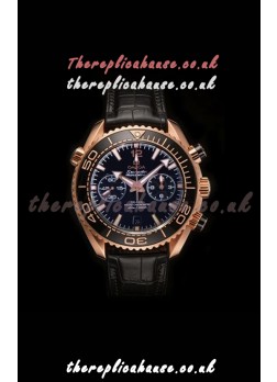 Omega Speedmaster Planet Ocean Rose Gold Black Dial Super Clone Watch 