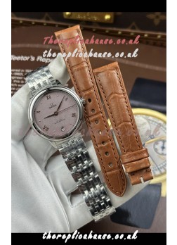 Omega De Ville Automatic 34MM Sandblasted Pink Dial Super Clone Watch 