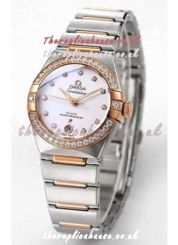 Omega Constellation 29MM Two Tone Rose Gold White Dial Automatic Super Clone Watch 