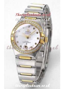 Omega Constellation 29MM Two Tone Yellow Gold White Dial Automatic Super Clone Watch 
