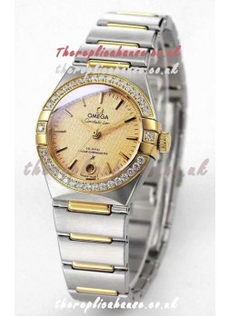 Omega Constellation 29MM Two Tone Yellow Gold Dial Automatic Super Clone Watch 