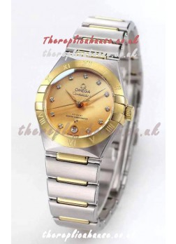 Omega Constellation 29MM Two Tone Yellow Gold Dial Automatic Super Clone Watch 