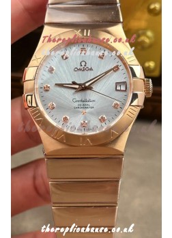 Omega Constellation 38MM Rose Gold Steel Dial Super Clone Watch 