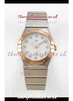 Omega Constellation 28MM Two Tone Rose Gold Pearl Dial QUARTZ Super Clone Watch 