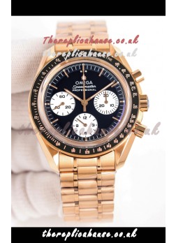 Omega Speedmaster Moonwatch Rose Gold Black Dial Super Clone Watch 