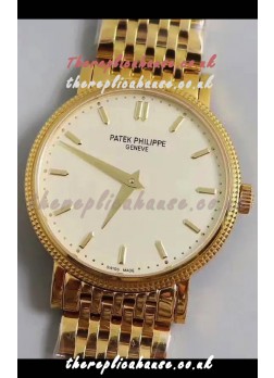 Patek Philippe Calatrava 5120 Yellow Gold White Dial Super Clone Watch 