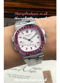 Patek Philippe Nautilus 5723 White Dial Green Rubies Super Clone Watch 