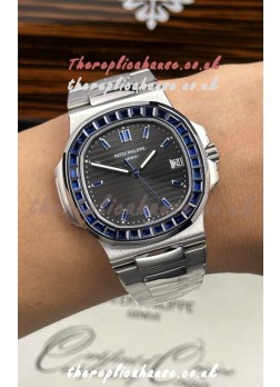 Patek Philippe Nautilus 5723 Black Dial Purple Rubies Super Clone Watch 