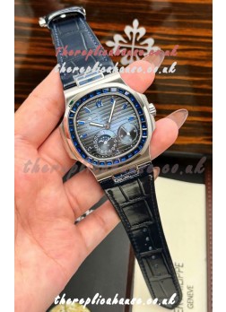 Patek Philippe Nautilus 5712 Rose Gold Blue Rubies Super Clone Watch 