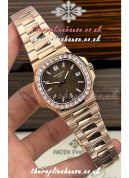 Patek Philippe Nautilus 5723 Brown Dial Rose Gold Super Clone Watch 