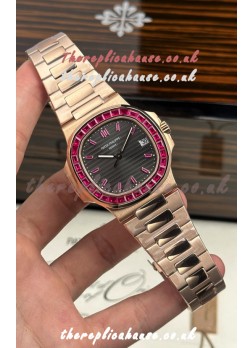 Patek Philippe Nautilus 5723 Rose Gold Red Rubies Super Clone Watch 