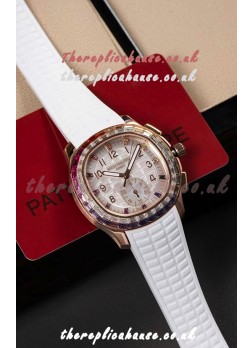 Patek Philippe Aquanaut 7968 Rose Gold White Strap Super Clone Watch 