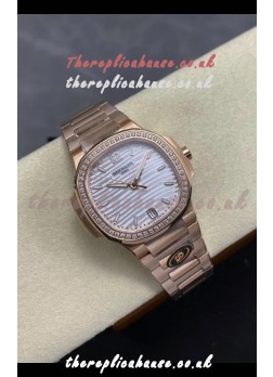 Patek Philippe Nautilus 7118 35MM Rose Gold  Steel Dial Super Clone Watch 
