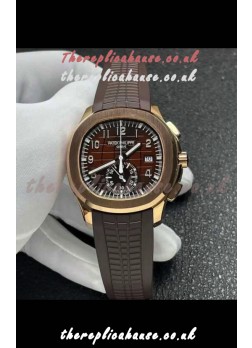 Patek Philippe Aquanaut 5968 Rose Gold Case Brown Dial Super Clone Watch 