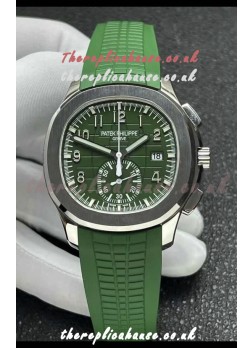 Patek Philippe Aquanaut 5968 Steel Case Green Dial Super Clone Watch 