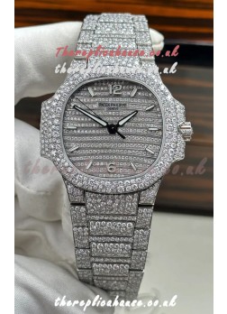 Patek Philippe Nautilus 7118/1450G-001 35MM Custom moissanite Casing and Dial 