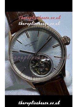 Patek Philippe Japanese Tourbillon Rose Gold Grey Dial Japanese Replica Watch 