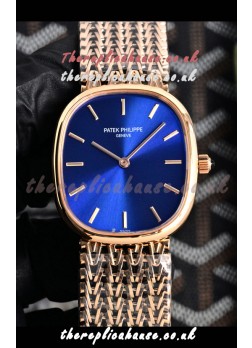 Patek Philippe Golden Ellipse 5738/1R-001 Rose Gold Blue Dial Super Clone Watch 