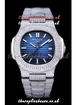 Patek Philippe Super Clone Nautilus 5711/1A Diamonds Paved Edition Blue Dial