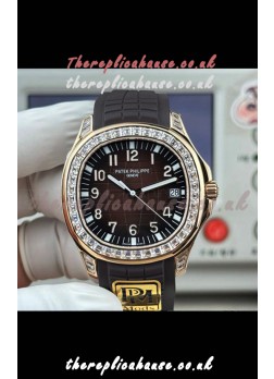 Patek Philippe Aquanaut 5167 Brown Dial Diamonds Bezel Super Clone Watch 