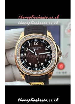 Patek Philippe Aquanaut 5167 Black Strap Diamonds Bezel Super Clone Watch 