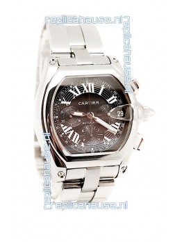 Cartier Roadster Chronograph Swiss Replica Watch in Black Dial