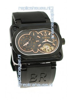 Bell and Ross BR Minuteur Tourbillon PVD Japanese Watch in Rose Gold Markers