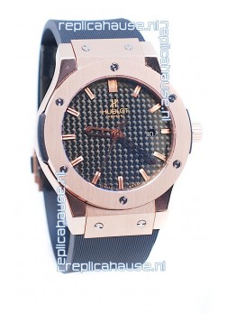 Hublot Classic Fusion Rose Gold Carbon Dial Watch