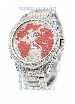 Jacob & Co Diamond Japanese Replica Watch in Red/White Dial