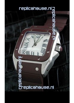 Cartier Santos Swiss Replica Watch in White Dial