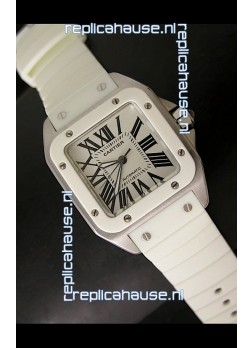 Cartier Santos Swiss Replica Watch in White Dial