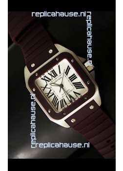 Cartier Santos Swiss Replica Watch in White Dial