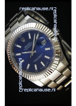 Rolex Datejust II 41MM with Cal.3136 Movement Swiss Replica Watch in Navy Blue Dial
