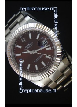 Rolex Datejust II 41MM with Cal.3136 Movement Swiss Replica Watch in Brown Dial Stick Markers 