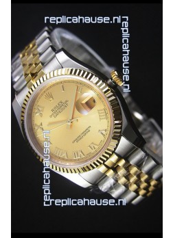 Rolex Datejust Replica Watch Gold with Roman Dial in 36MM with 3135 Swiss Movement 
