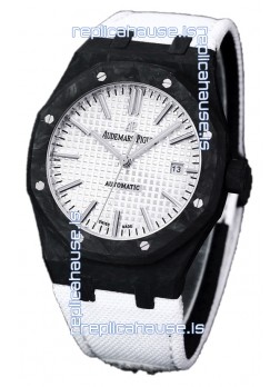 Audemars Piguet Royal Oak Ref.15400 Forged Carbon Casing Watch White Dial in 1:1 Mirror Replica