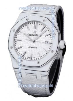 Audemars Piguet Royal Oak Ref.15400 Forged Carbon Casing Watch White Dial in 1:1 Mirror Replica