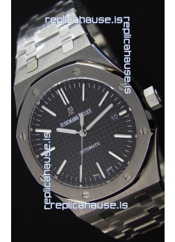 Audemars Piguet Royal Oak 41MM Black Dial Steel Strap - 1:1 Mirror Ultimate Edition