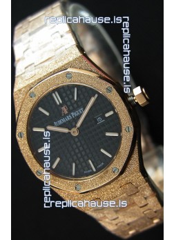 Audemars Piguet Royal Oak Frosted Rose Gold QUARTZ Watch Black Dial 33MM - 1:1 Mirror Replica 