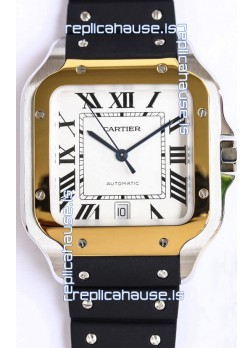 Santos De Cartier Two Tone Yellow Gold 1:1 Mirror Swiss Replica Watch 40MM