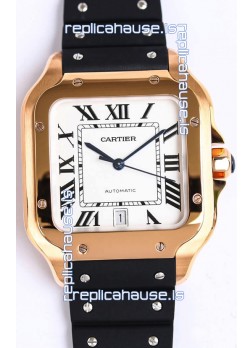 Santos De Cartier Rose Gold Casing 1:1 Mirror Swiss Replica Watch 40MM