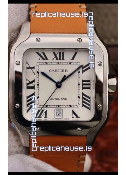 Santos De Cartier 1:1 Mirror Replica - 40MM Leather Strap Watch