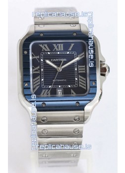Santos De Cartier 1:1 Blue DLC Bezel Swiss Replica Watch 40MM