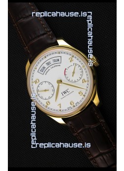 IWC Portugieser Annual Calender White Dial Yellow Gold IW503502 1:1 Mirror Replica 