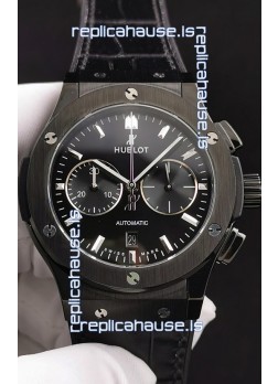 Hublot Classic Fusion Chronograph Ceramic Casing/Bezel Black Dial 1:1 Mirror Replica Watch 