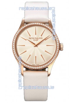Patek Philippe Calatrava 4997 Ladies Rose Gold Yellow Dial with Swiss Automatic Movement Watch