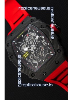 Richard Mille RM35-2 Rafael Nadal Forged Carbon Case with Red Rubber Strap