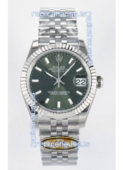 Rolex Super Clone Datejust ETA 2688 Movement 31MM Stainless Steel Case Green Dial Watch