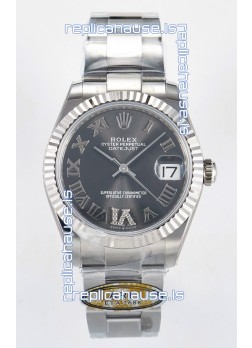 Rolex Super Clone Datejust ETA 2688 Movement 31MM Stainless Steel Case Grey Dial Watch