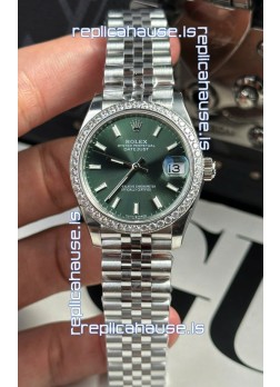 Rolex Super Clone Datejust ETA 2688 Movement 31MM Stainless Steel Case Green Dial Watch